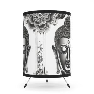 Buddha head Tripod Lamp with High-Res Printed Shade, USCA plug