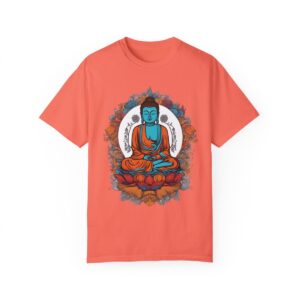 Blue Buddha Surrounded by Colors Unisex Garment-Dyed T-shirt