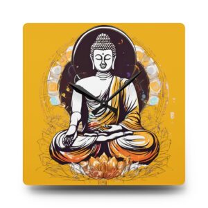 meditative chakras Acrylic Wall Clock