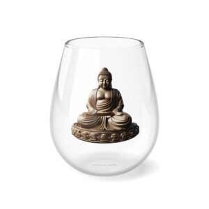 The Buddha Statue Stemless Wine Glass, 11.75oz